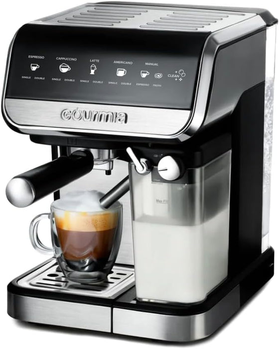 Gourmia GCM4230 8-in-1 One-Touch Espresso, Cappuccino, Latte & Americano Maker with Automatic Frothing