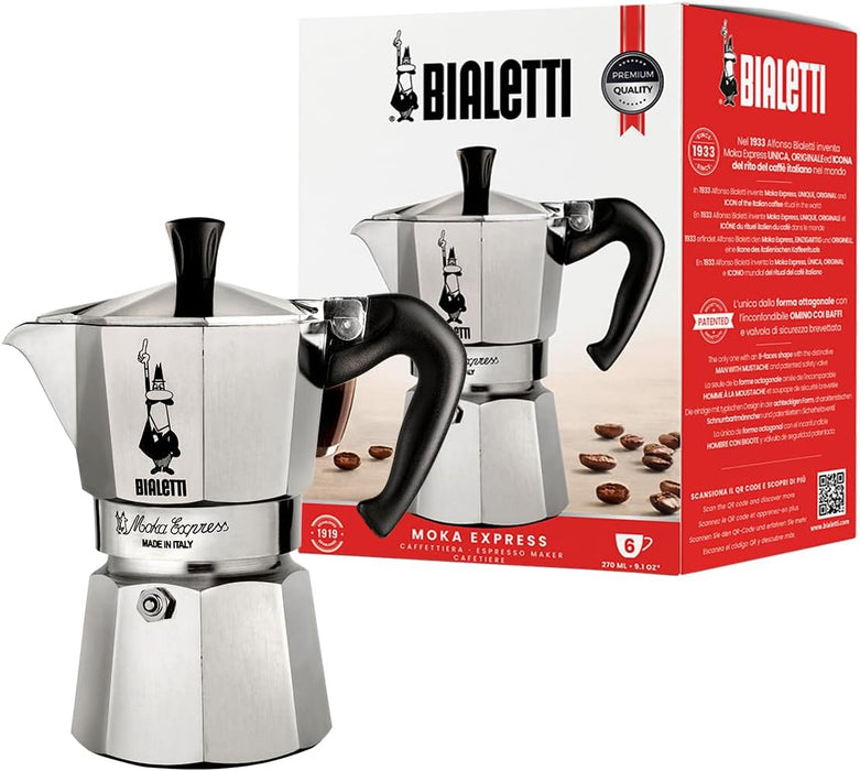 Bialetti Moka Express 6 Cup, 1 EA, silver, 6800, 06800