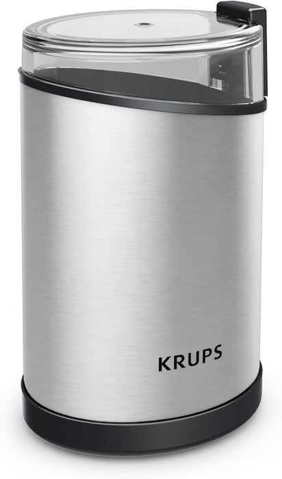 Krups One-Touch Coffee and Spice Grinder 3 Ounce Bean Hopper Easy to Use, One Touch Operation 200 Watts Coffee, Spices, Dry Herbs, Nuts, 12 Cup Black