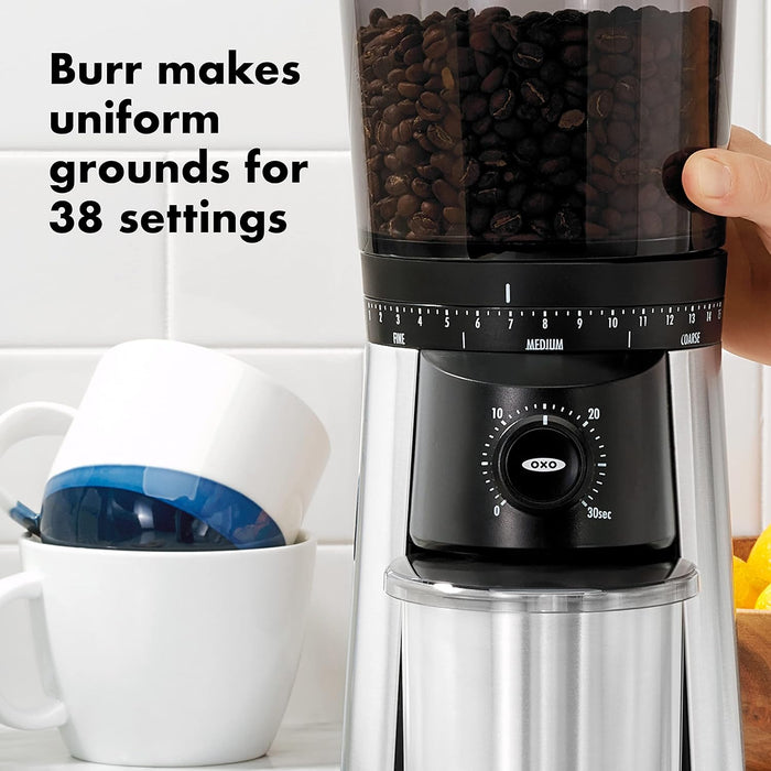 OXO Brew Conical Burr Coffee Grinder, Silver - 848710