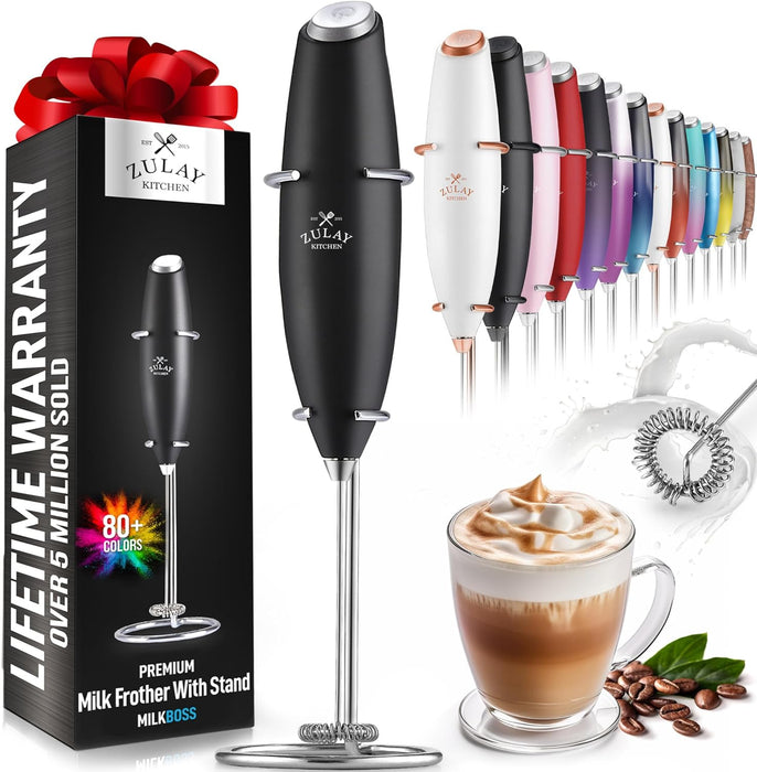 Powerful Milk Frother Handheld - Whisk Drink Mixer for Coffee