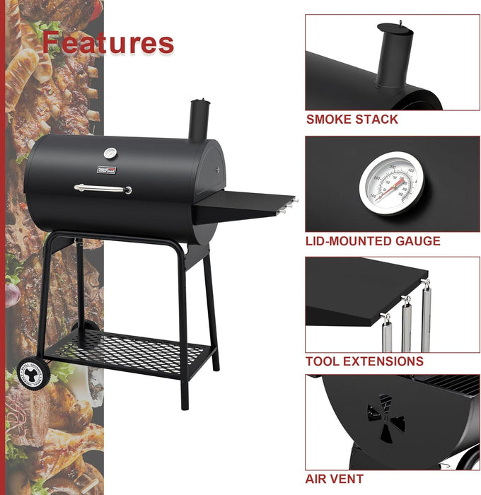 Royal Gourmet 30 Barrel 627 sq in Charcoal Grill Bundle with Kingsford 16 lb Original Charcoal Briquettes